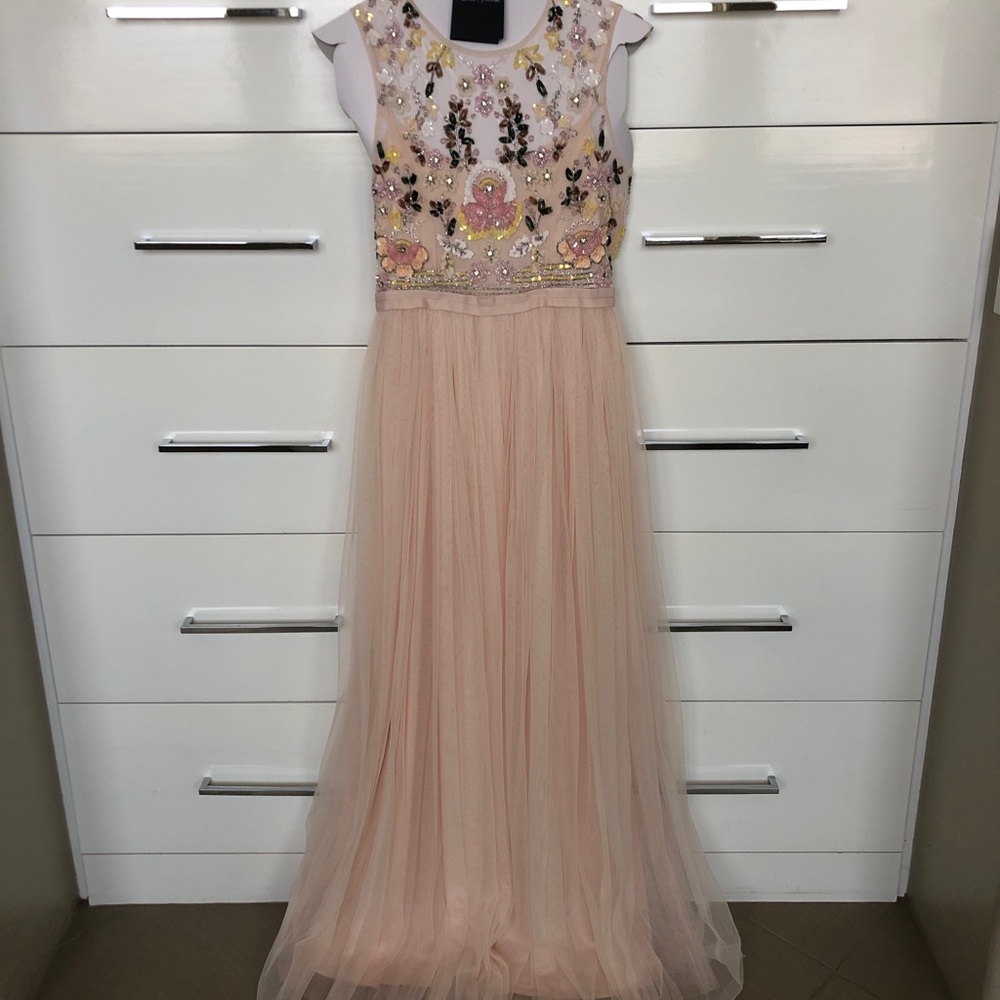 Needle & Thread Foliage Cluster Tulle Maxi Dress